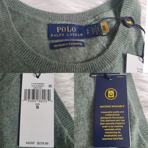 NWT|Polo Ralph Lauren 100% Cashmere Lovette Heather Tank Top, SMALL - Picture 9 of 10